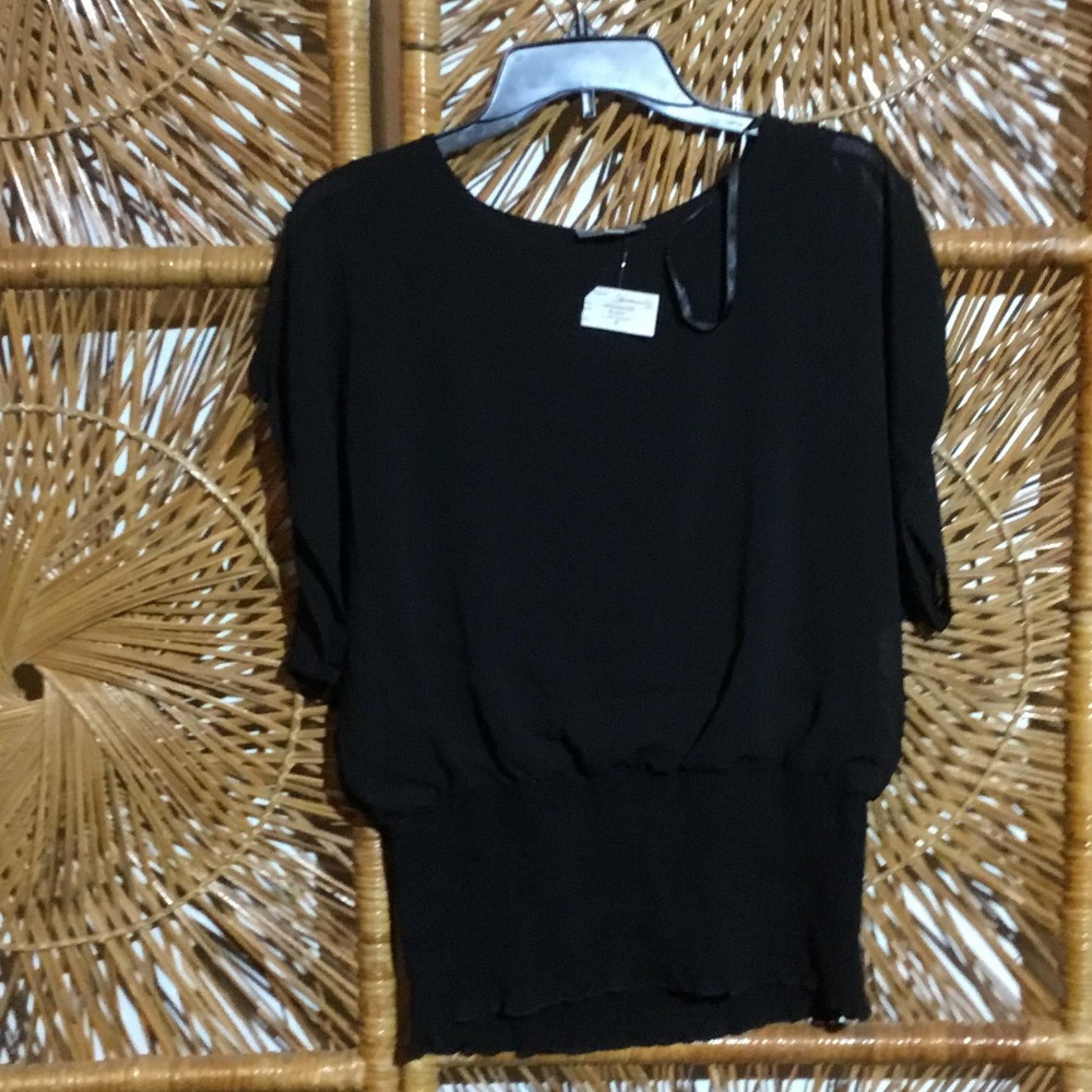 Joseph A Women Open Shoulder Blouse Black Small